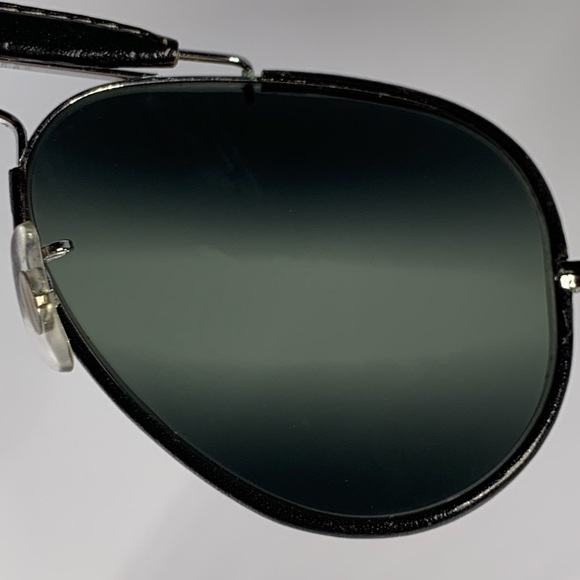Vintage B&L Ray Ban 62mm Black Leather DGM Mirror Aviator Sunglasses - Picture 15 of 16